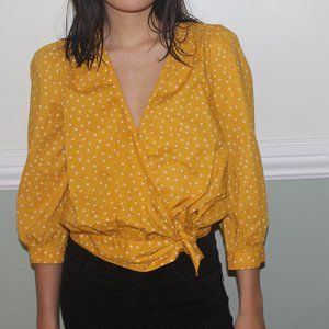 Madewell mustard blouse